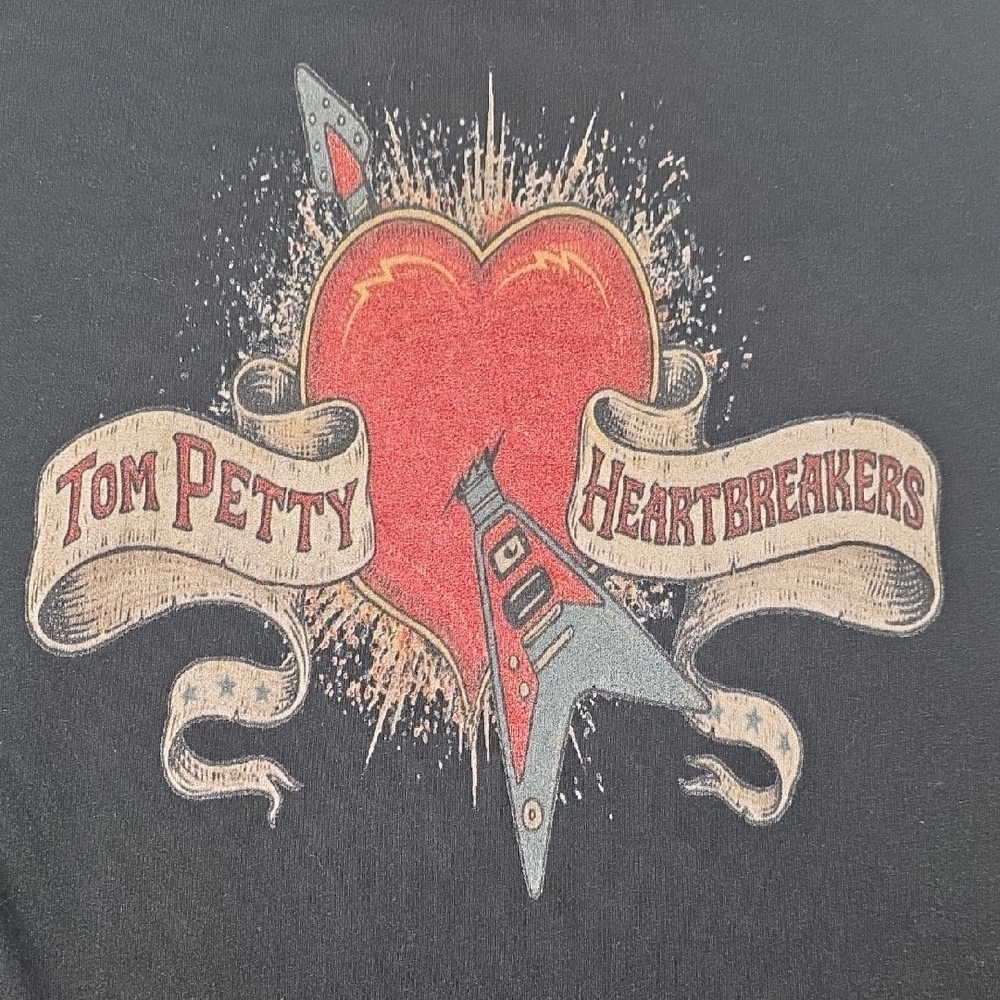 Tom Petty Band Concert 3 Quarter Sleeve Tee White Black Red Raglan Women's M - Picture 10 of 11